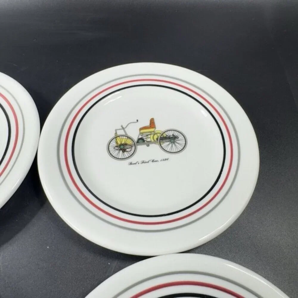 Shenango China RIMROL Restaurant Ware USA Antique Cars All Different Plates Set4